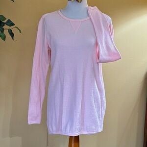 Woman Within Soft Pink Long Sleeve Thermal/Waffle Tee